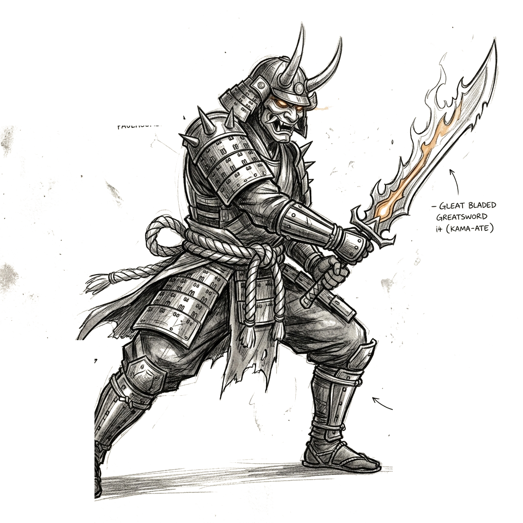 02 Ryujin Dragon Ninja Sketch