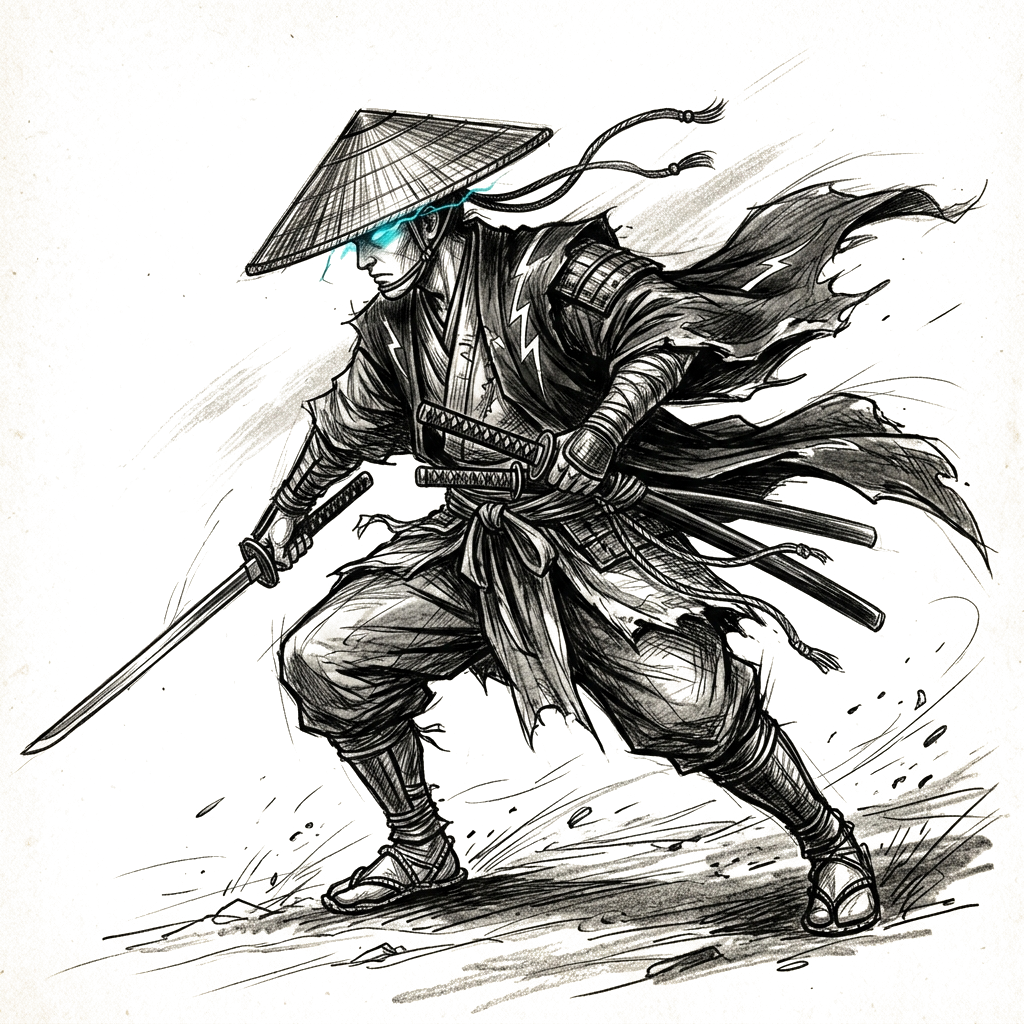03 Raijin Lightning Ronin Sketch